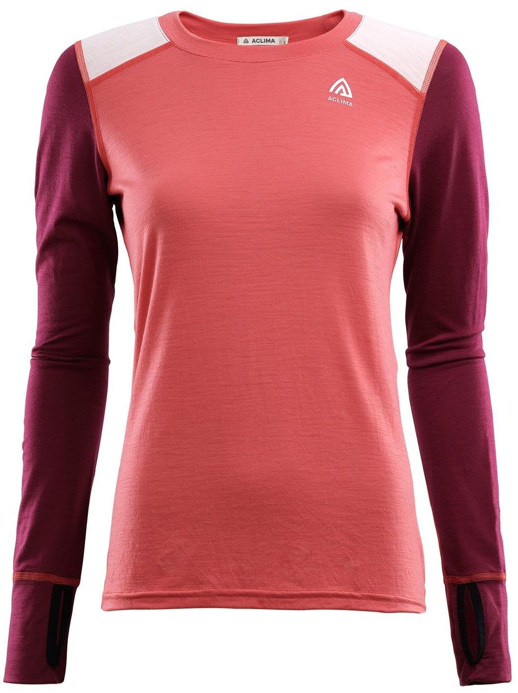 Aclima W's Lightwool Reinforced Crewneck Baked Apple/Zinfandel/Nature