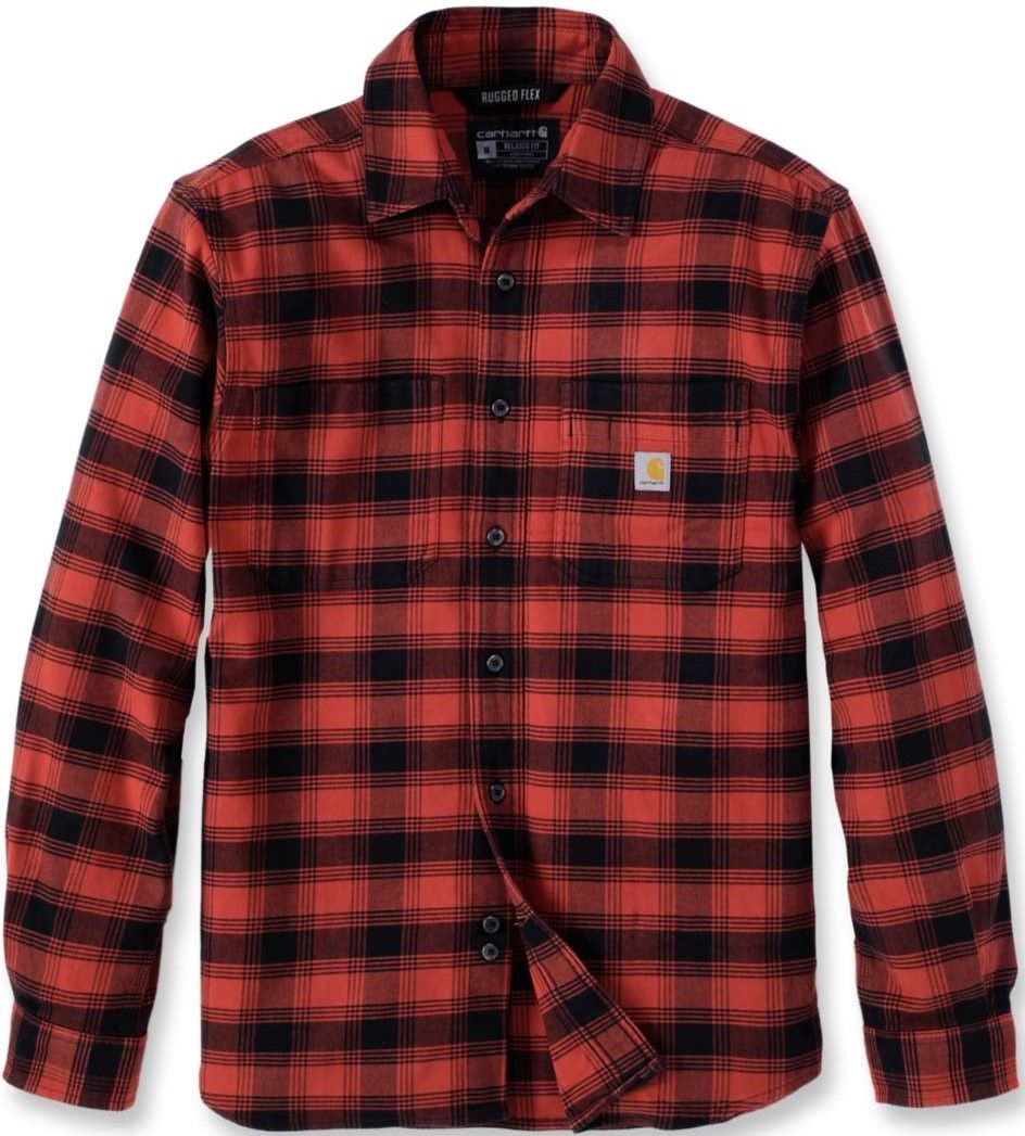 Carhartt Workwear Carhartt M's Flannel L/S Plaid Shirt Red Ochre