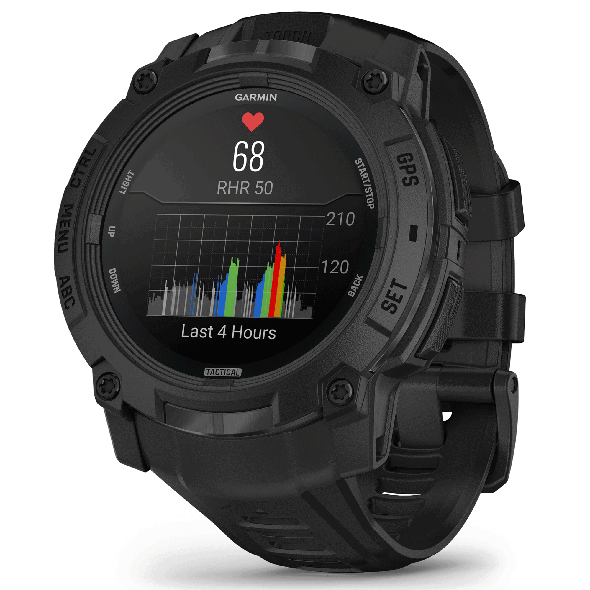 Garmin Instinct&reg; 3 50 mm AMOLED Tactical Edition Svart med Svart Armband