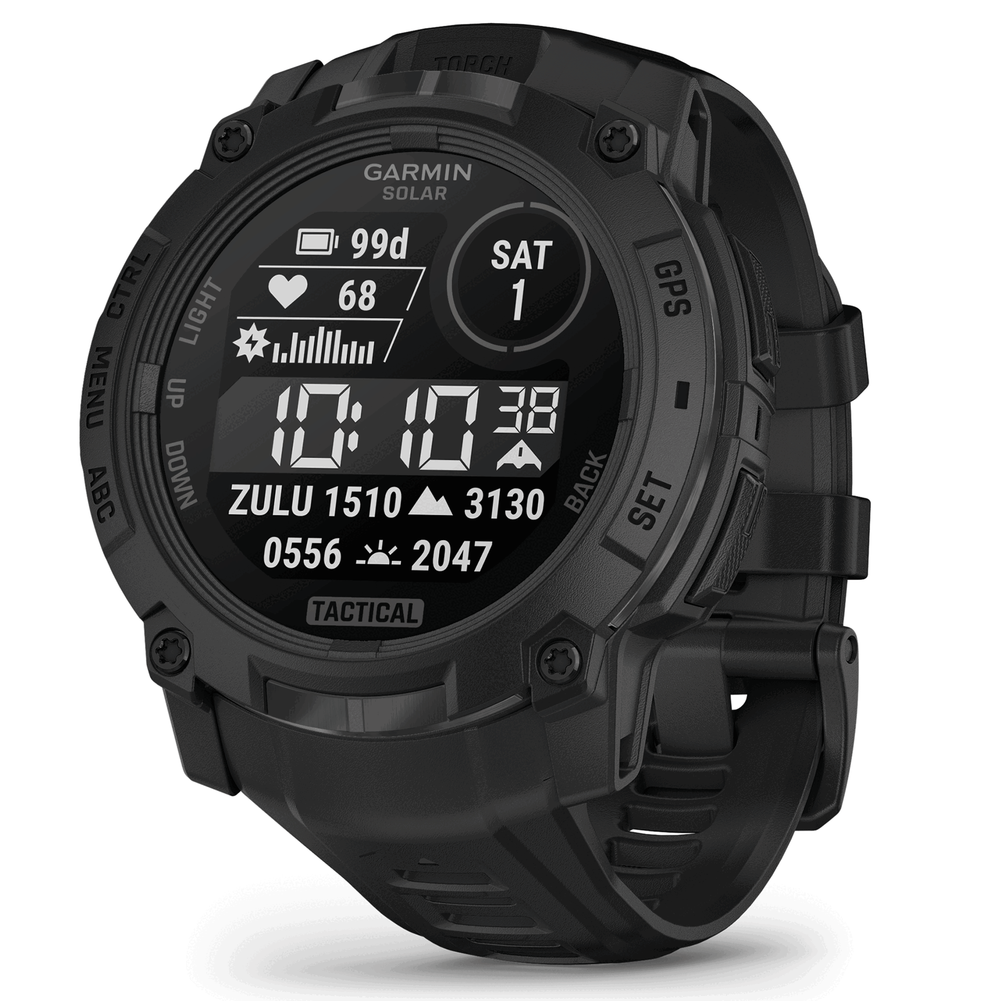 Garmin Instinct&reg; 3 50 mm Solar Tactical Edition Svart med Svart Armband