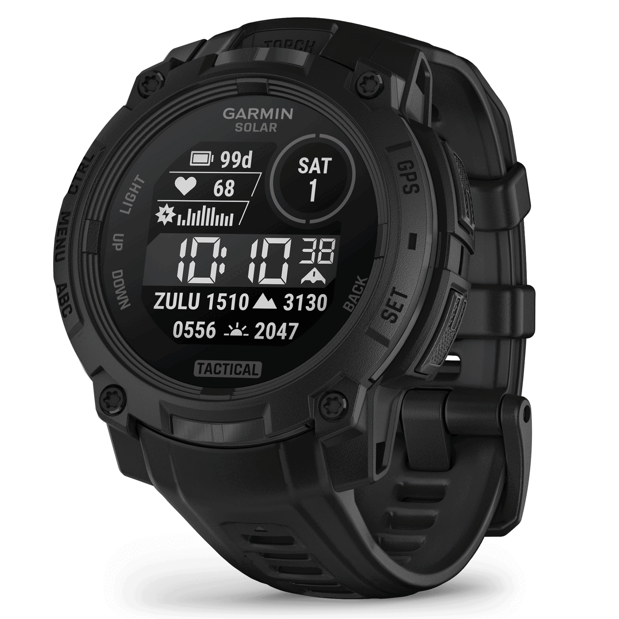 Garmin Instinct&reg; 3 45 mm Solar Tactical Edition Svart med Svart Armband