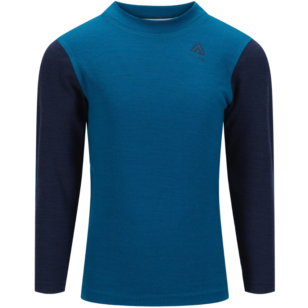 Aclima Warmwool Crew Neck Kids Corsair/Navy Blazer