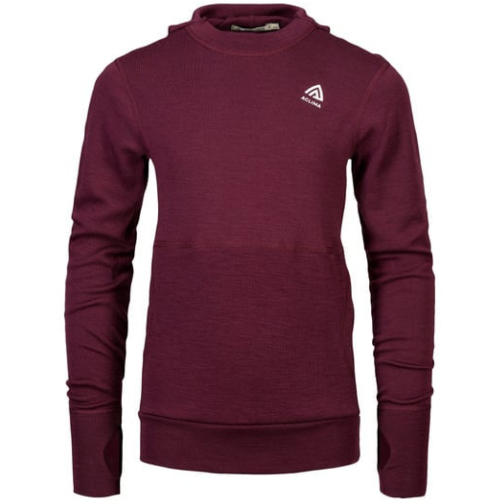 Aclima Warmwool Hoodsweater Junior Fig/Beige Melange