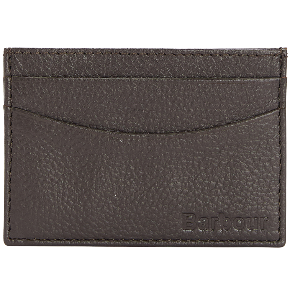 Barbour M's Amble Leather Card Holder Dark Brown