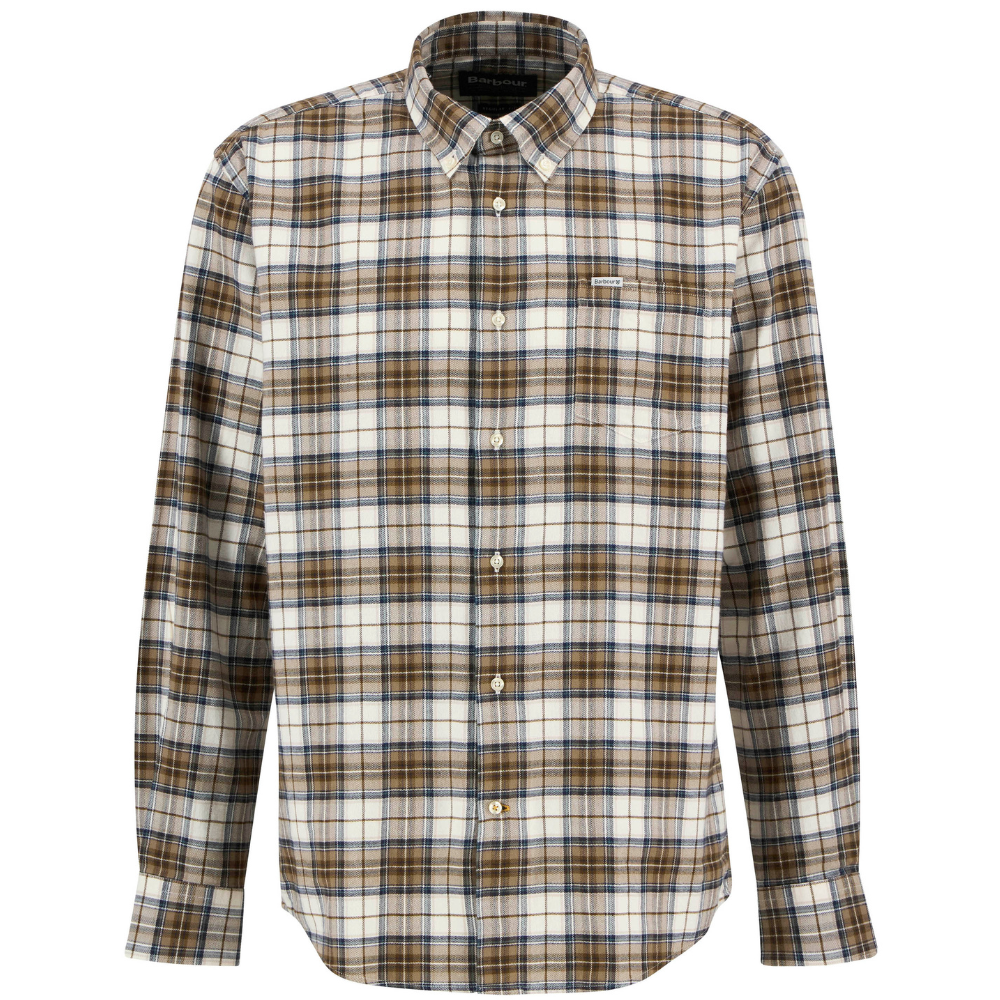 Barbour M"s Telfield Regular Checked Shirt Stone'