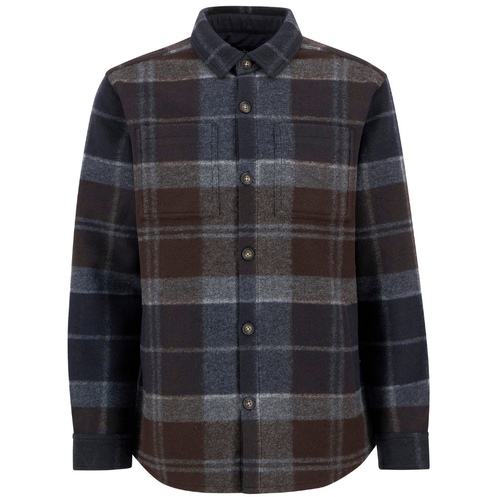 Barbour M"s Chapter Tailored Check Overshirt Midnight Oak Tartan'