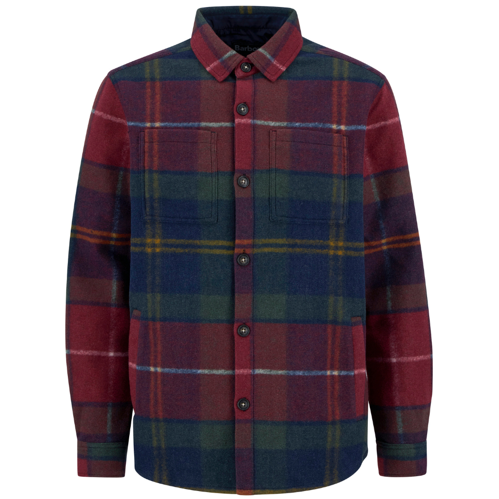 Barbour M's Chapter Tailored Check Overshirt Winterberry Tartan