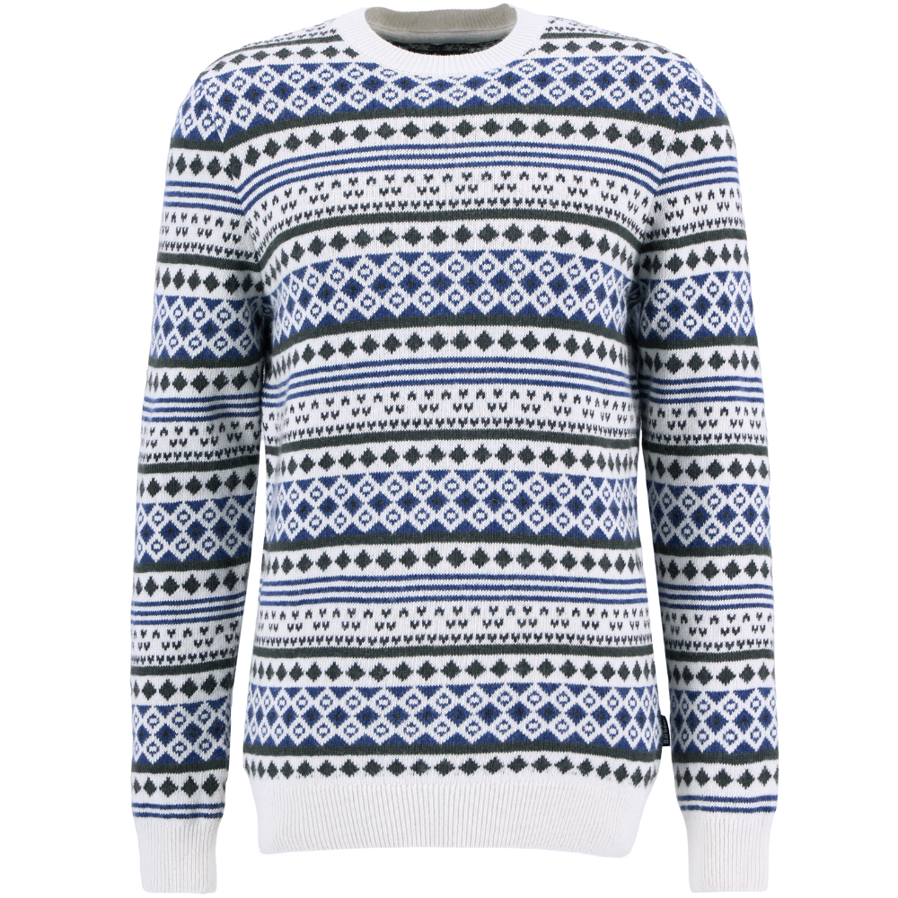 Barbour M"s Easdale Fair Isle Crew Neck Sweater Whisper White'