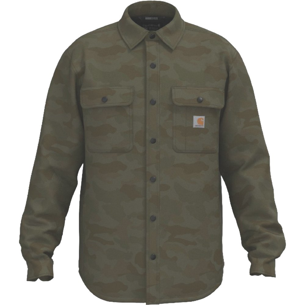 Carhartt Workwear M's Canvas Fleece-Lined Shirt Jacket Army Green Camo