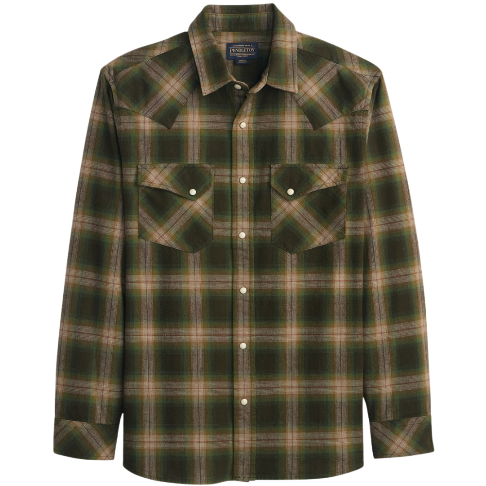 Pendleton M"s Wyatt Shirt Olive Multi Plaid'