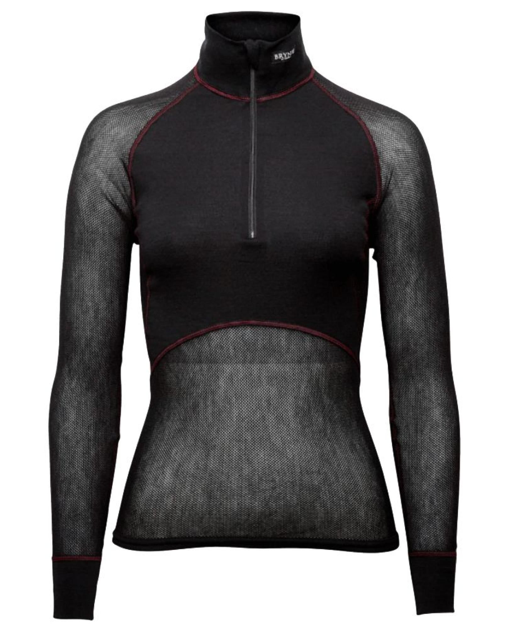 Brynje Wool Thermo Light Zip-polo 3/4 Ws Black