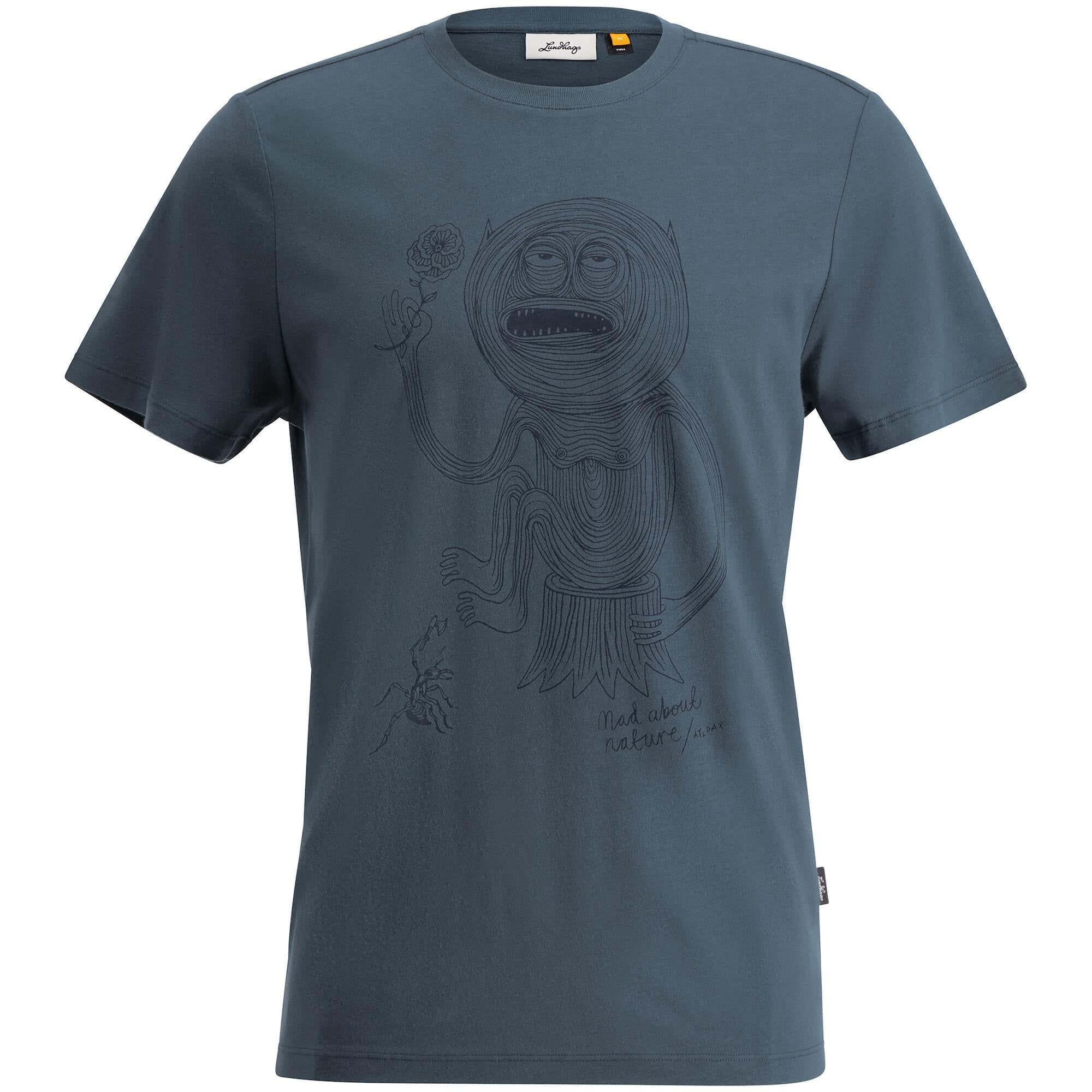 Lundhags Järpen Printed T-shirt M Denim Blue