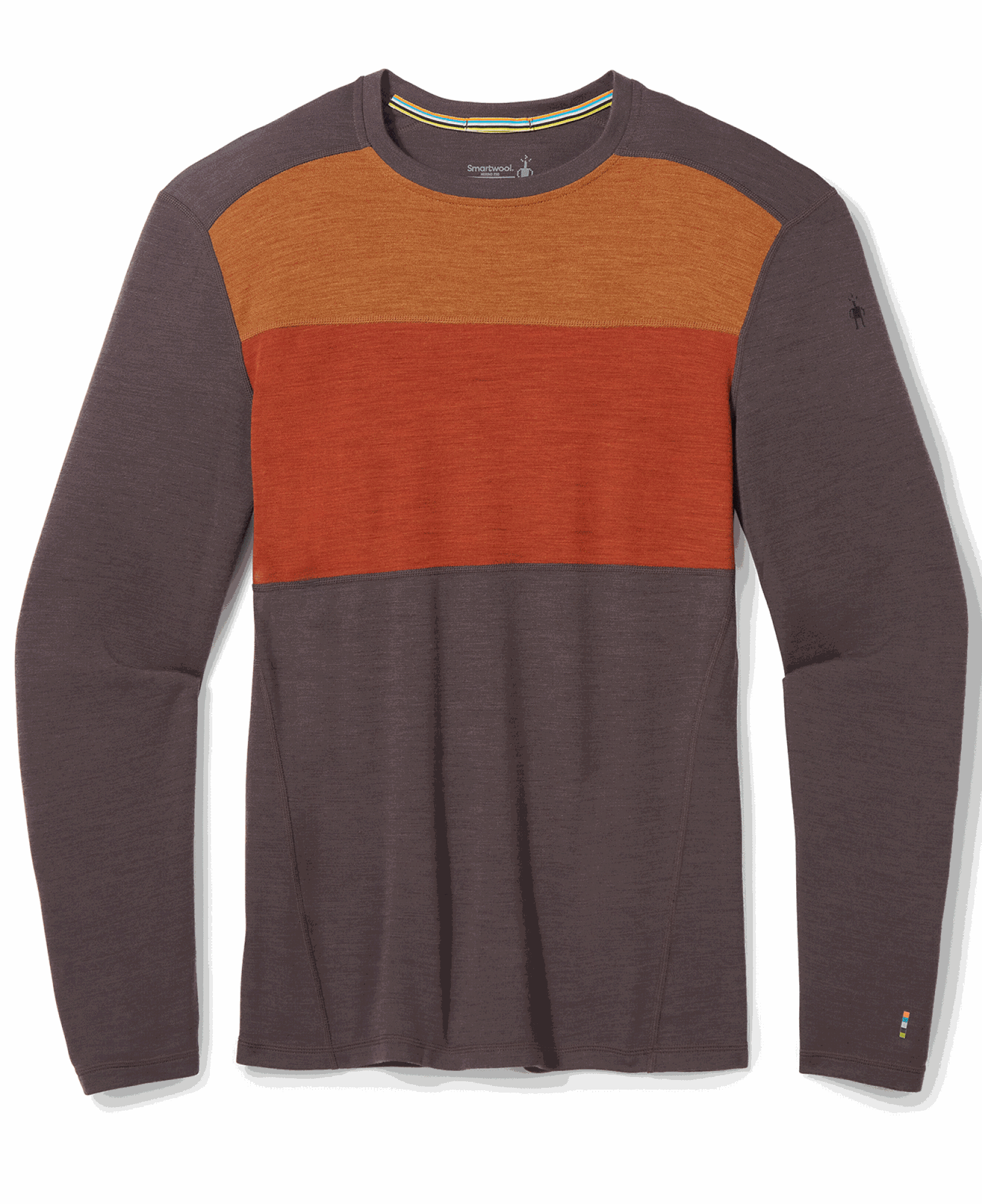 Smartwool Mens Classic Thermal Merino Base Layer Colorblock Crew Shale Heather