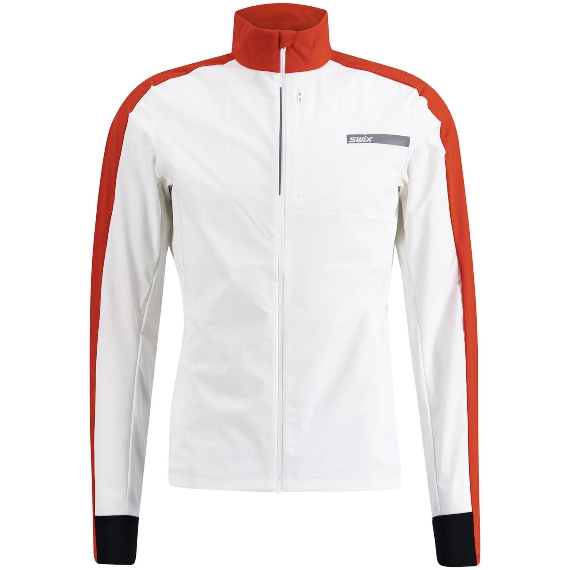 Swix Roadline Wind Jacket M Bright White/Fiery Red