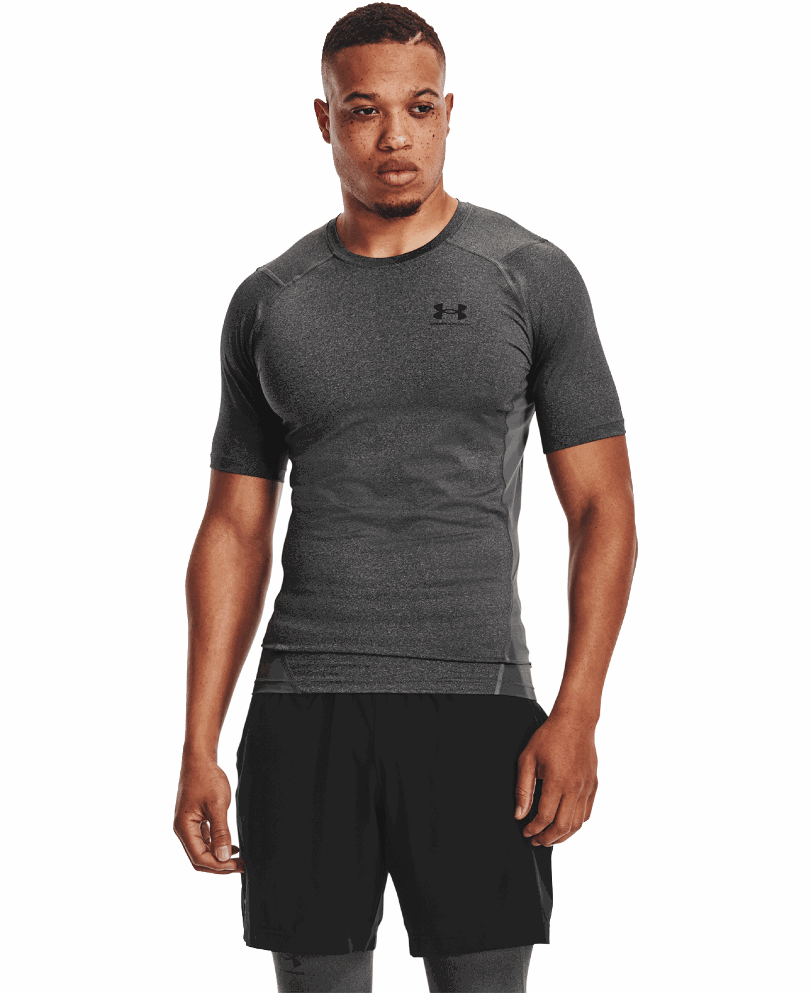 Under Armour UA HG Armour Comp SS Carbon Heather/Black