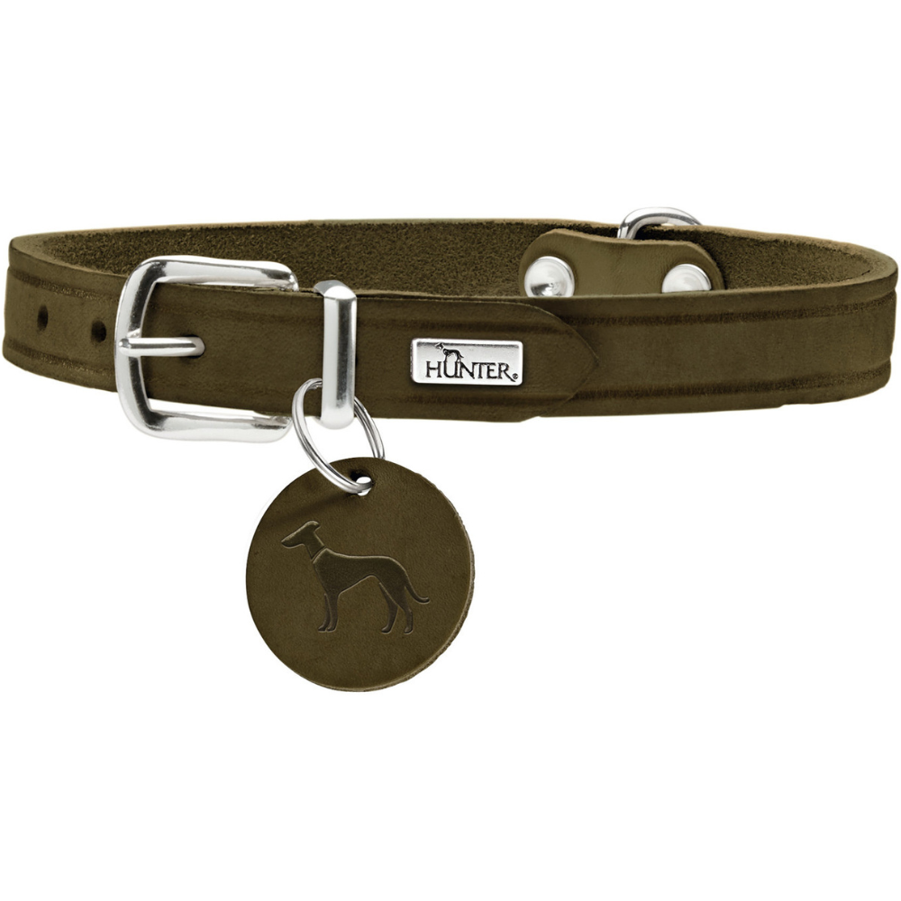 HUNTER Collar Aalborg 32/XS Leather Olive Green