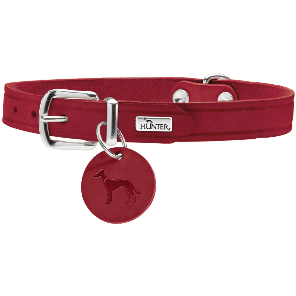 HUNTER Collar Aalborg 47/S-M Leather Red