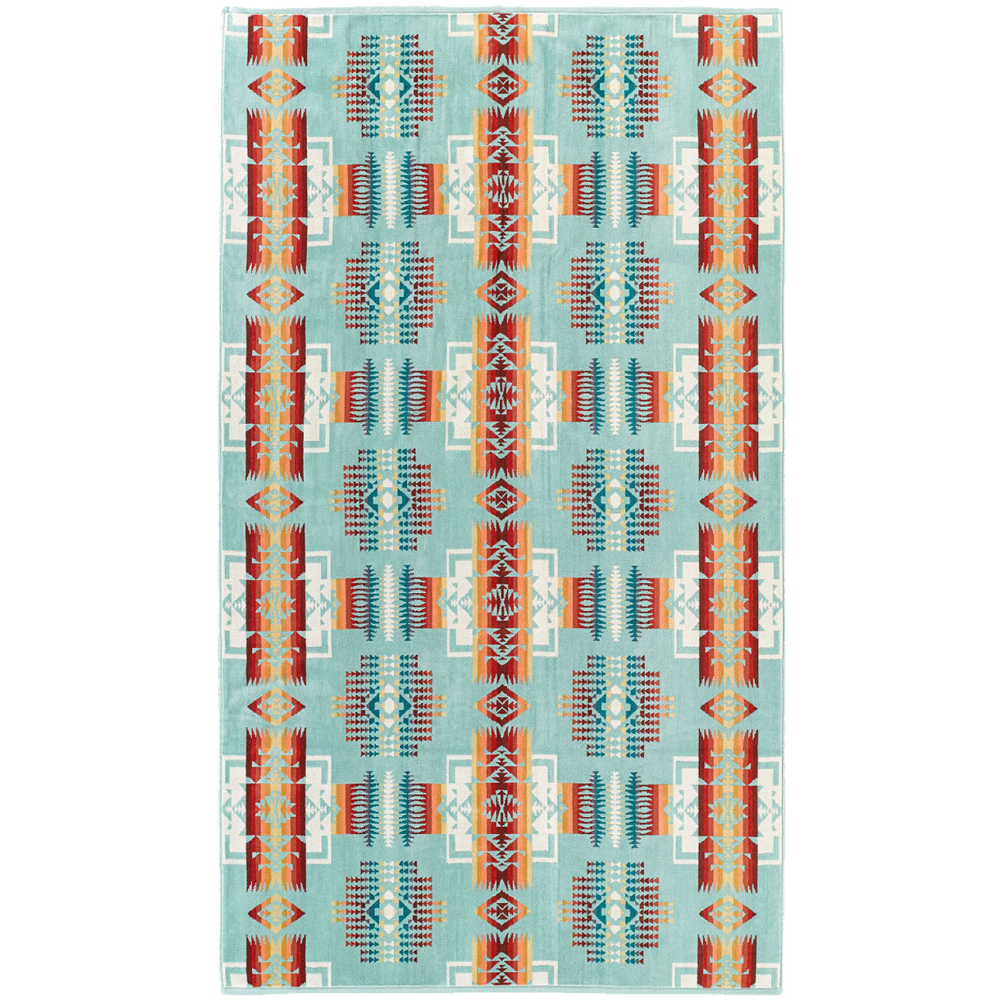 Pendleton Oversized Jacquard Spa Towel Aqua