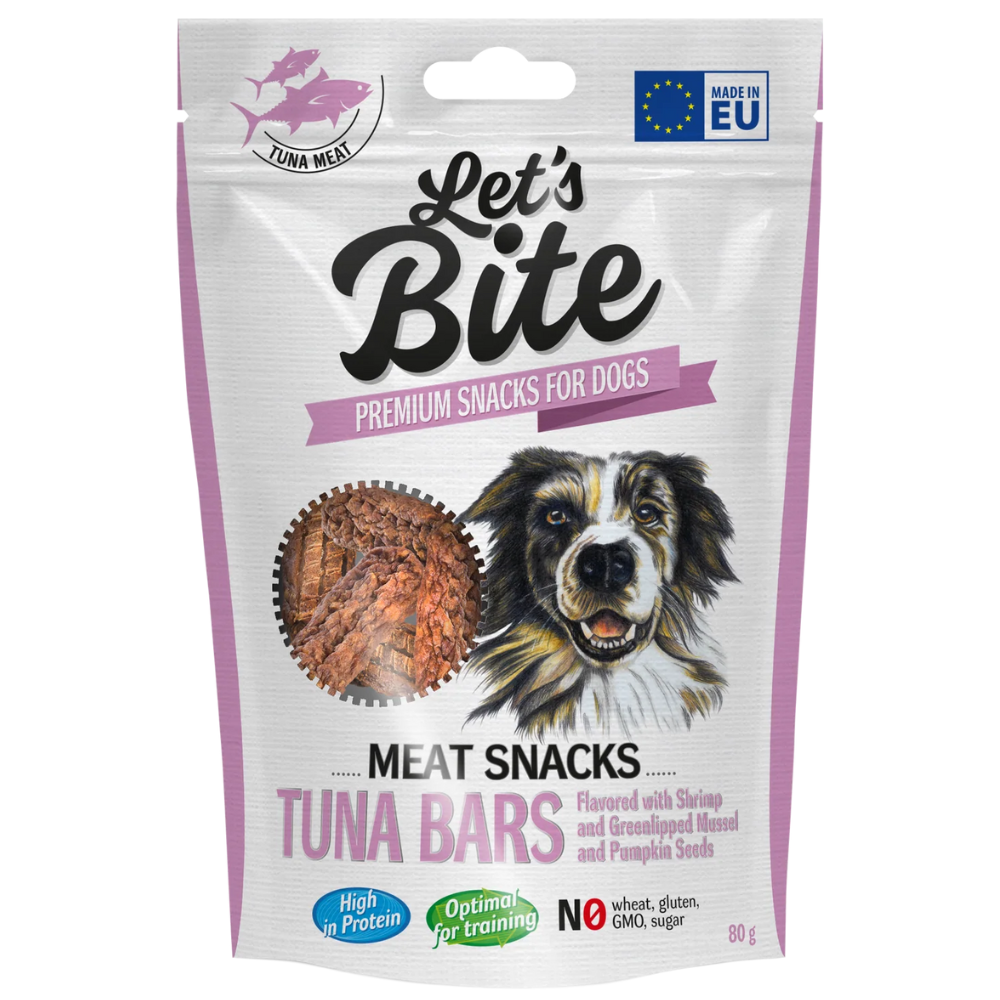 Let's Bite Meat Snacks Tonfiskbars Med Räkor Och Pumpafrön 80 g