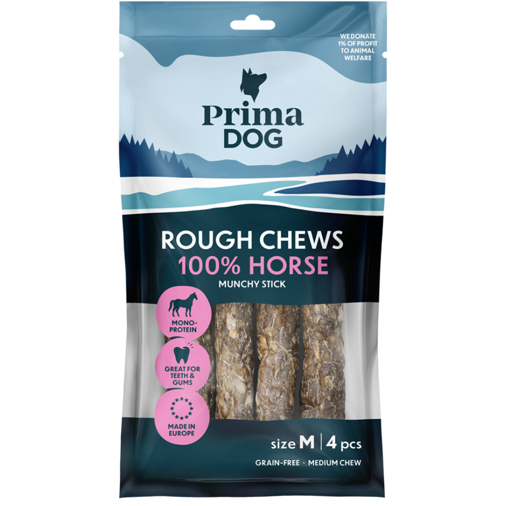 PrimaDog Rough Chews Häst - Mald Tuggpinne M 12 cm 112 g