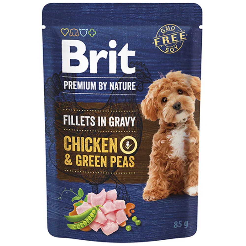 Brit Premium by Nature Filéer I Sås Kyckling Och Gröna Ärtor 85 g