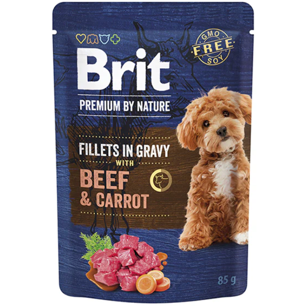 Brit Premium by Nature Filéer I Sås Biff Och Morot 85 g