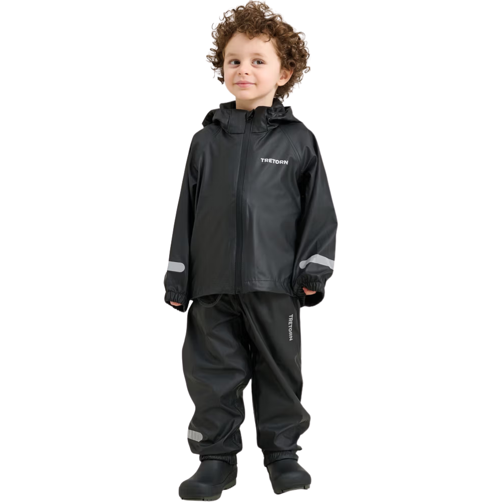 Tretorn Kids Packable Rainbreaker Set Black