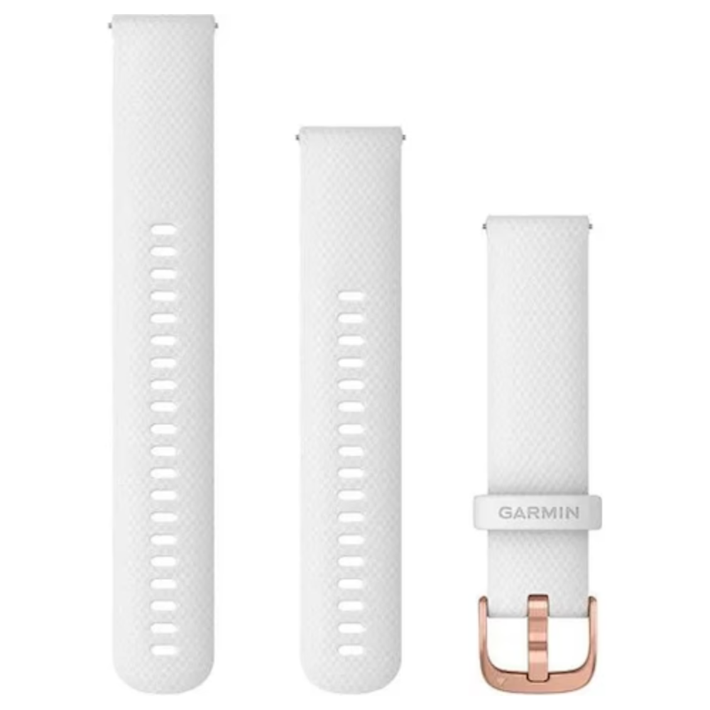 Garmin QuickRelease silikonrem 20 mm hvit/roségull
