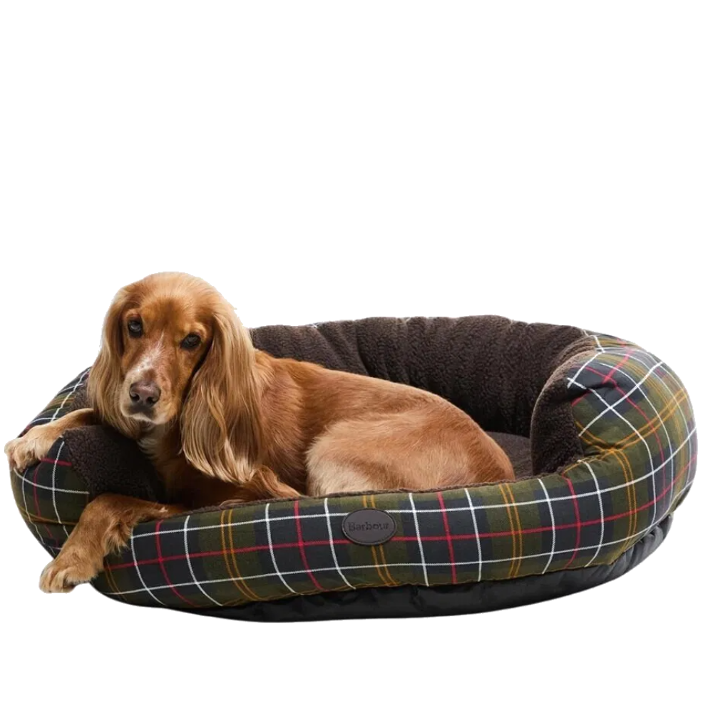 Barbour Round Dog Bed 35'' Classic Tartan