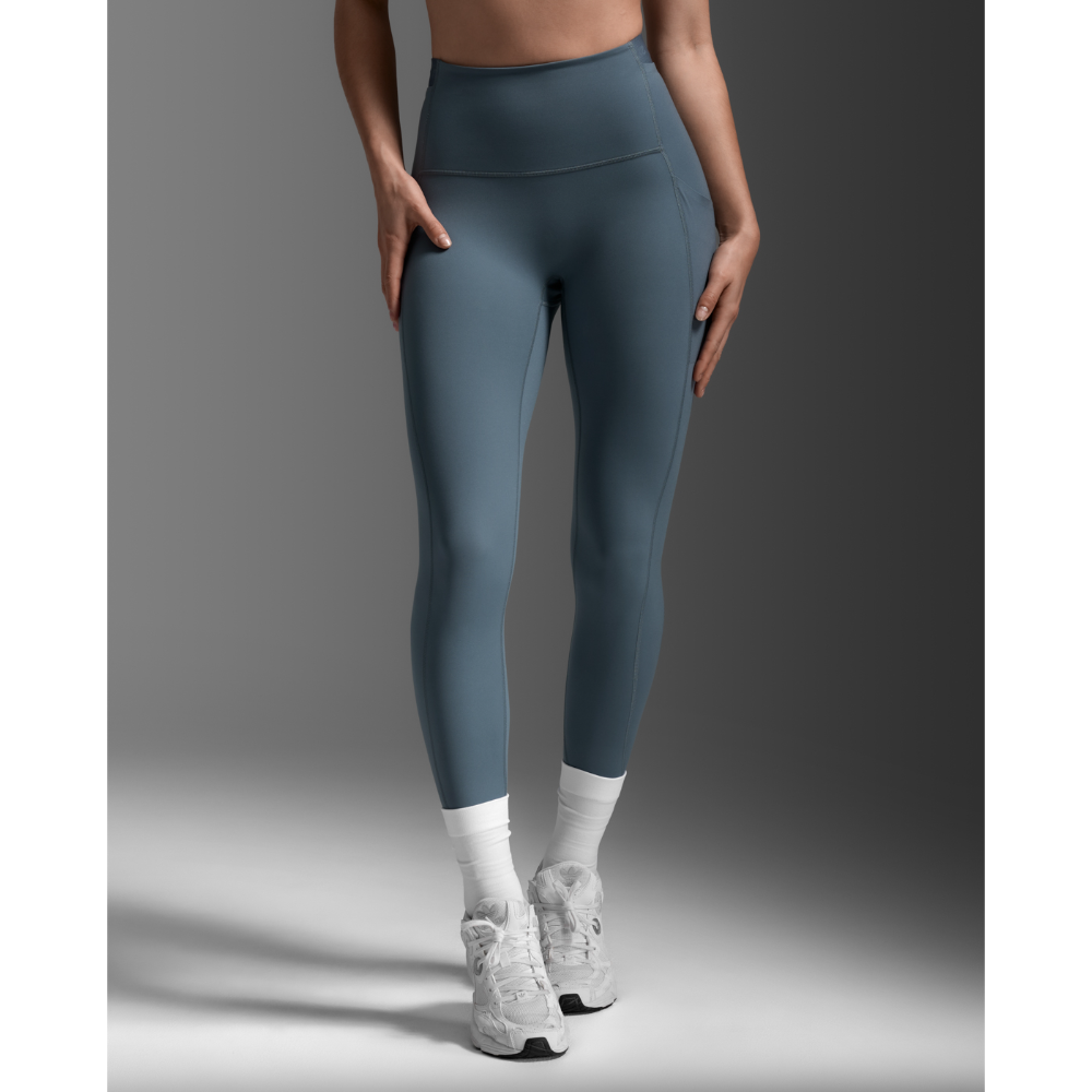 2XU Form Stash Hi-Rise Compression Tights Dark Sage/Dark Sage