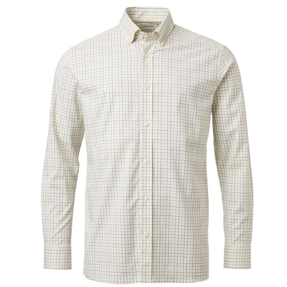 Chevalier Baron Shooting Fit Stretch Shirt Men Stormy Blue Tattersall