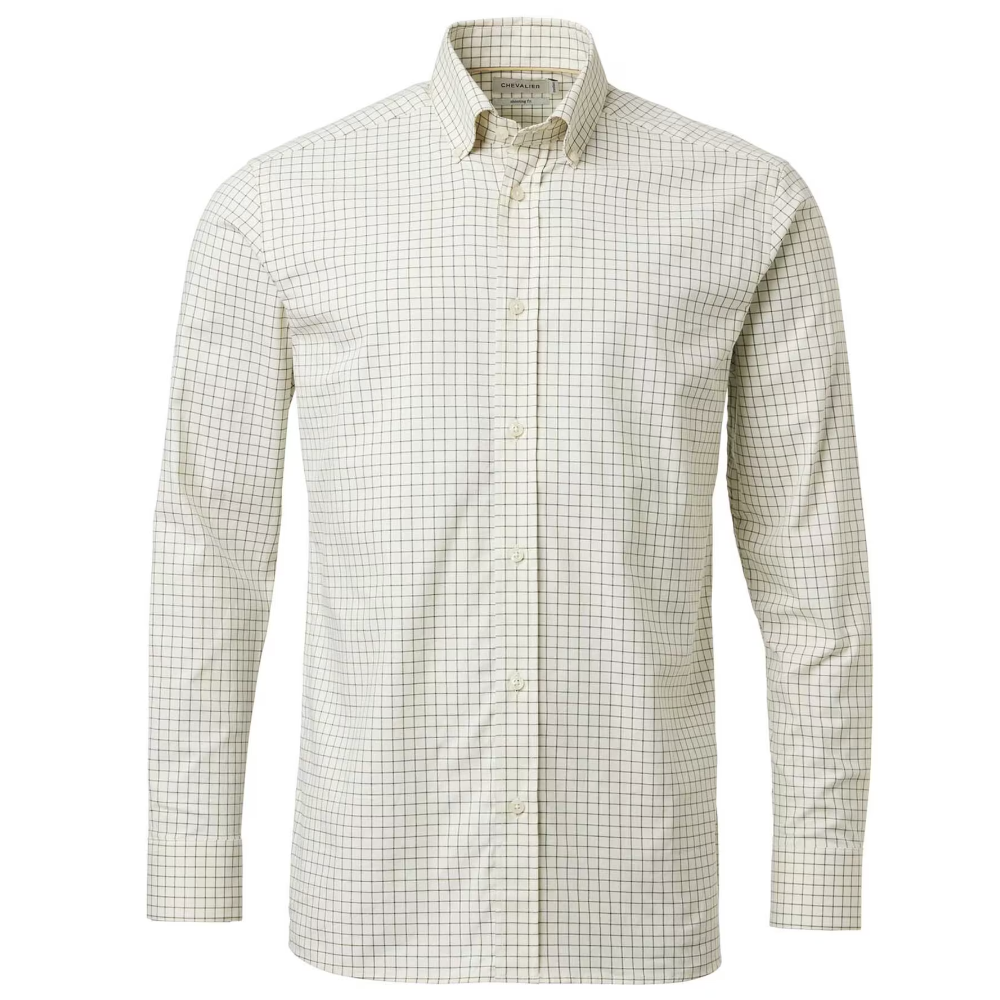 Chevalier Baron Shooting Fit Stretch Shirt Men Highland Green Tattersall