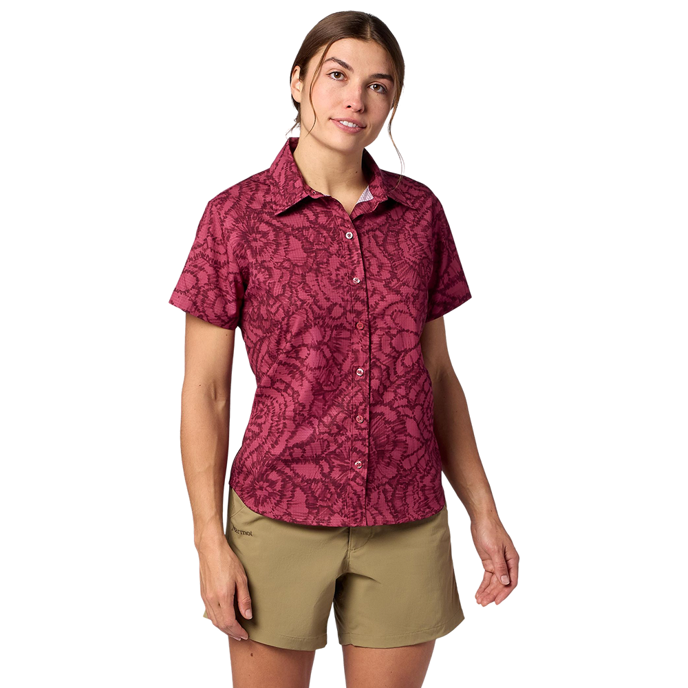 Marmot W's Airexchange Ss Shirt Dried Rose Twirl