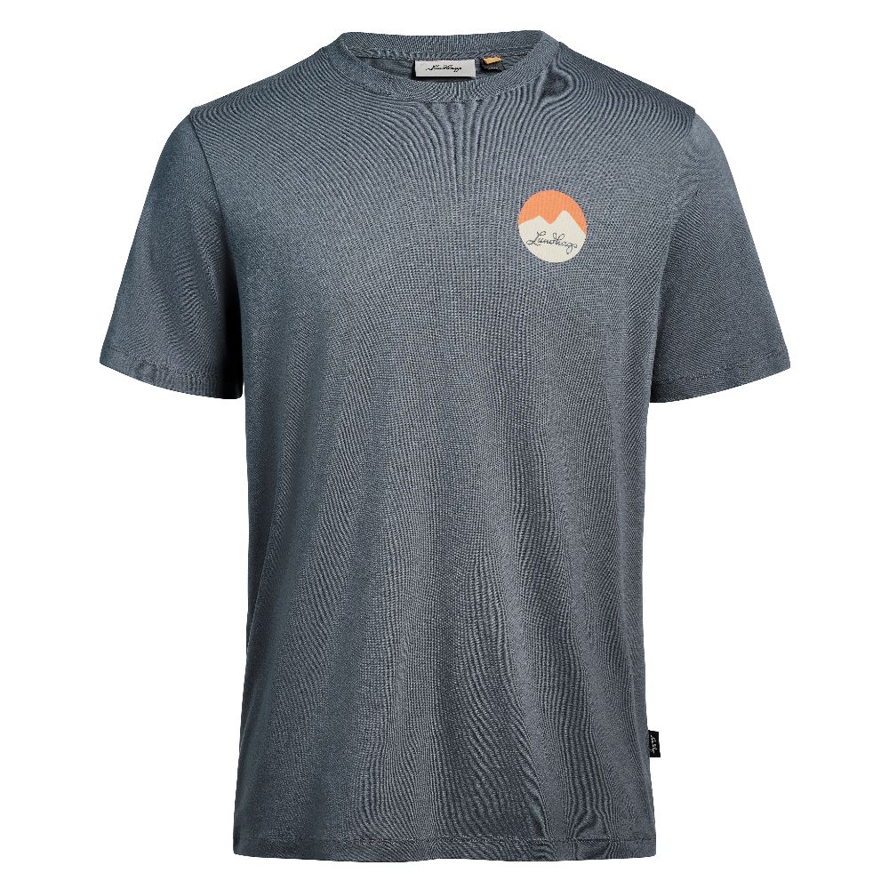 Lundhags M's Järpen Printed T-Shirt Dk Sky Blue