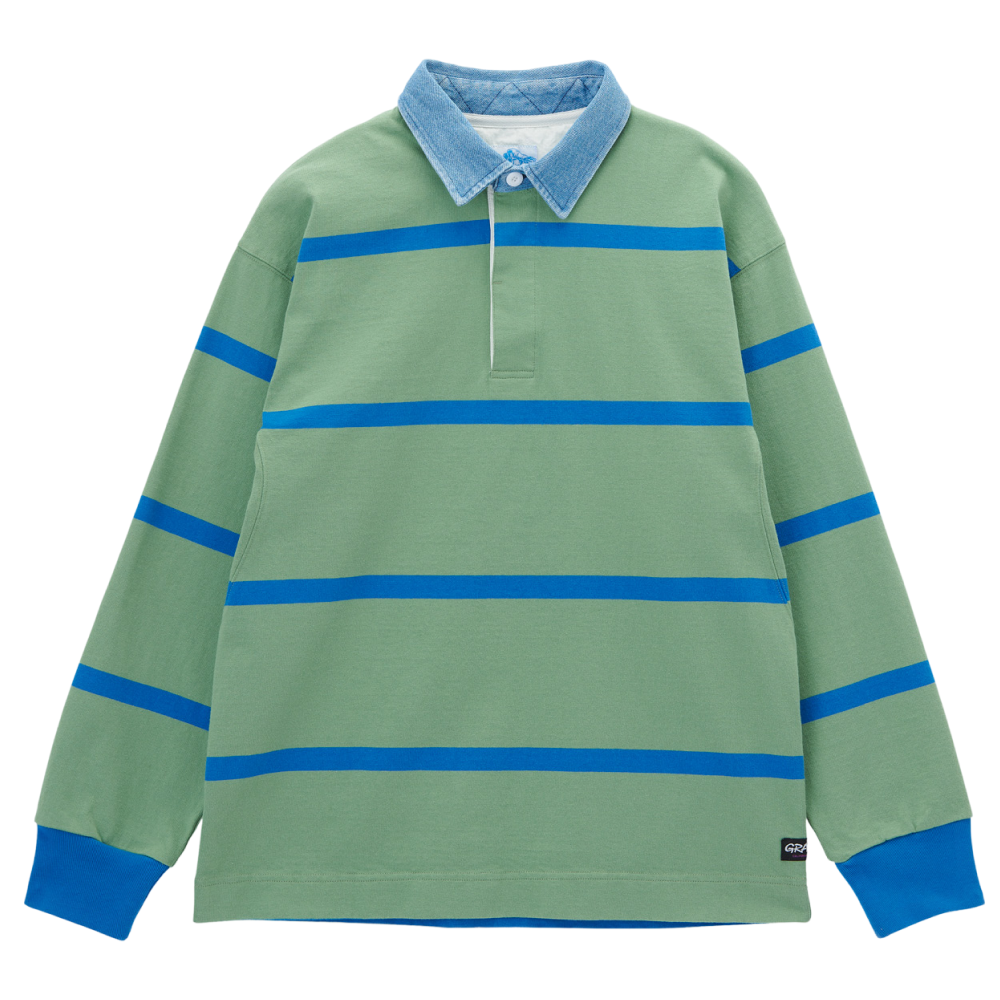 Gramicci Langdon Rugby Shirt Olive /Blue