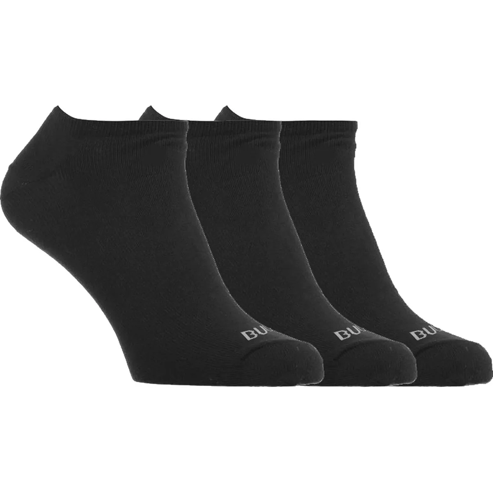 Bula 3Pk No Show Socks Black