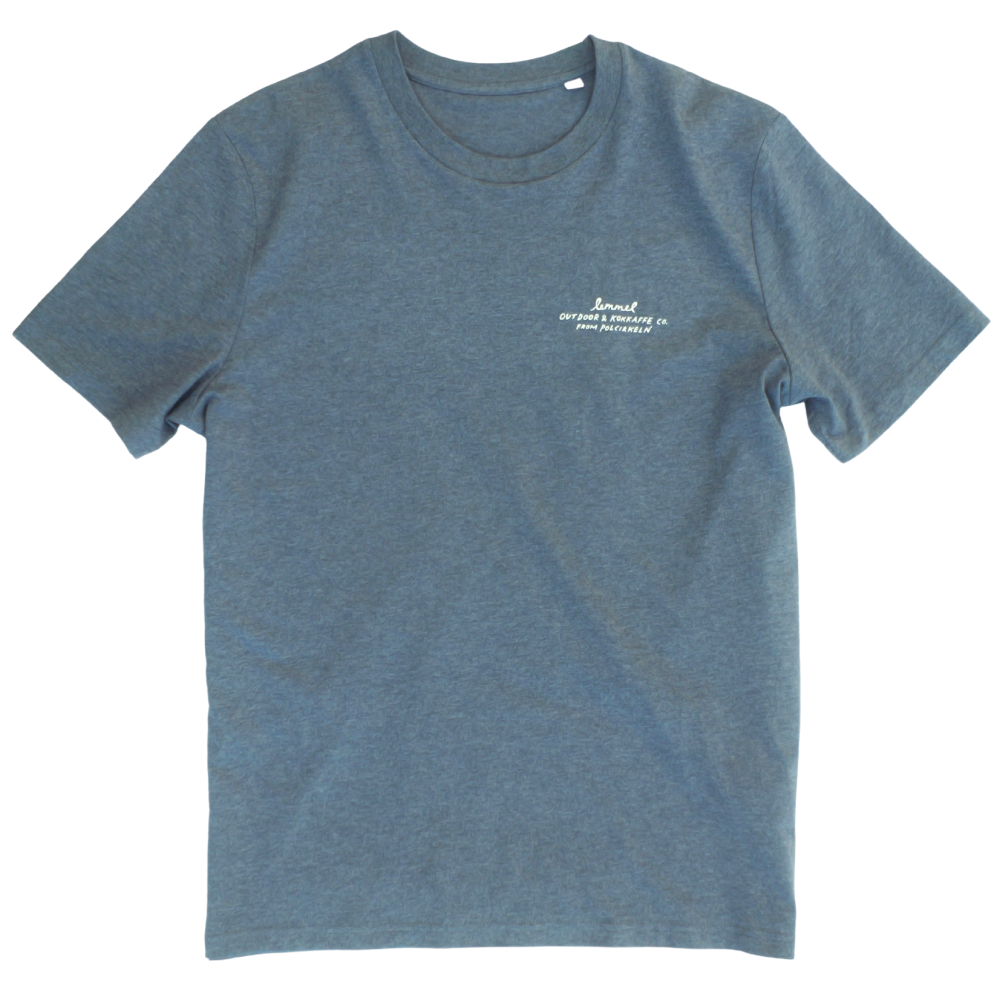 Lemmelkaffe T-Shirt "Lemmel Outdoor Co." Dark Hthr Blue