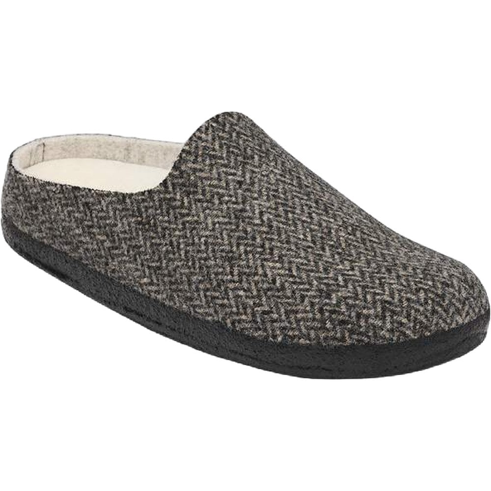 Birkenstock Amsterdam Wrapped Dip Felt Regular Dark Grey Herringbone