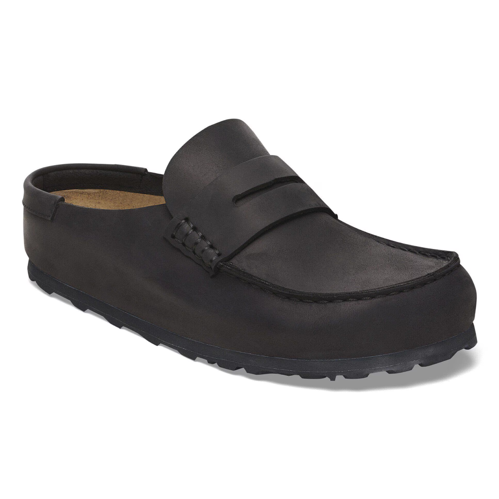 Birkenstock Naples Wrapped Natural Leather Oiled Narrow Black