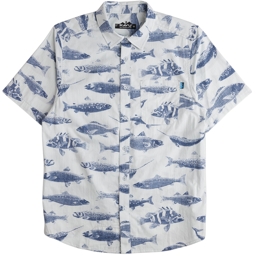 Kavu M's Topspot Short Sleeve Shirt Big Blue Fish