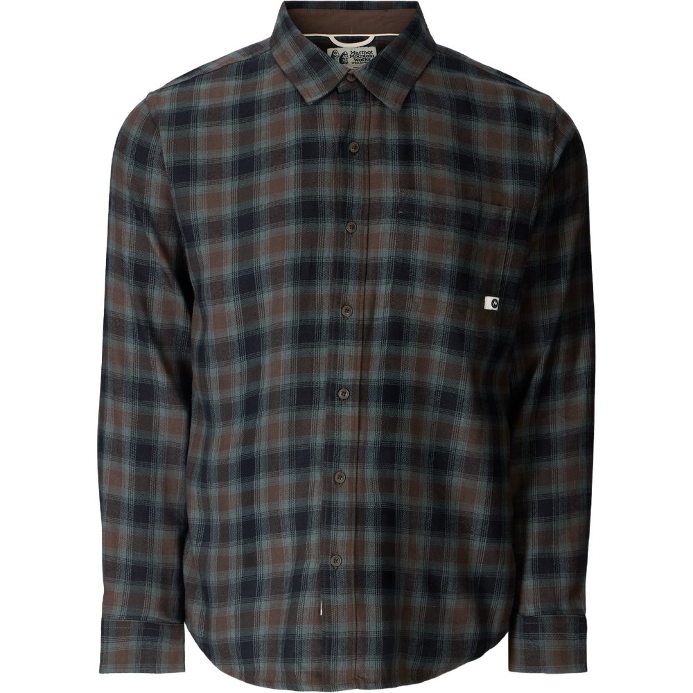 Marmot Rush Creek Lightweight Flannel Ls Hickory Nut Plaid