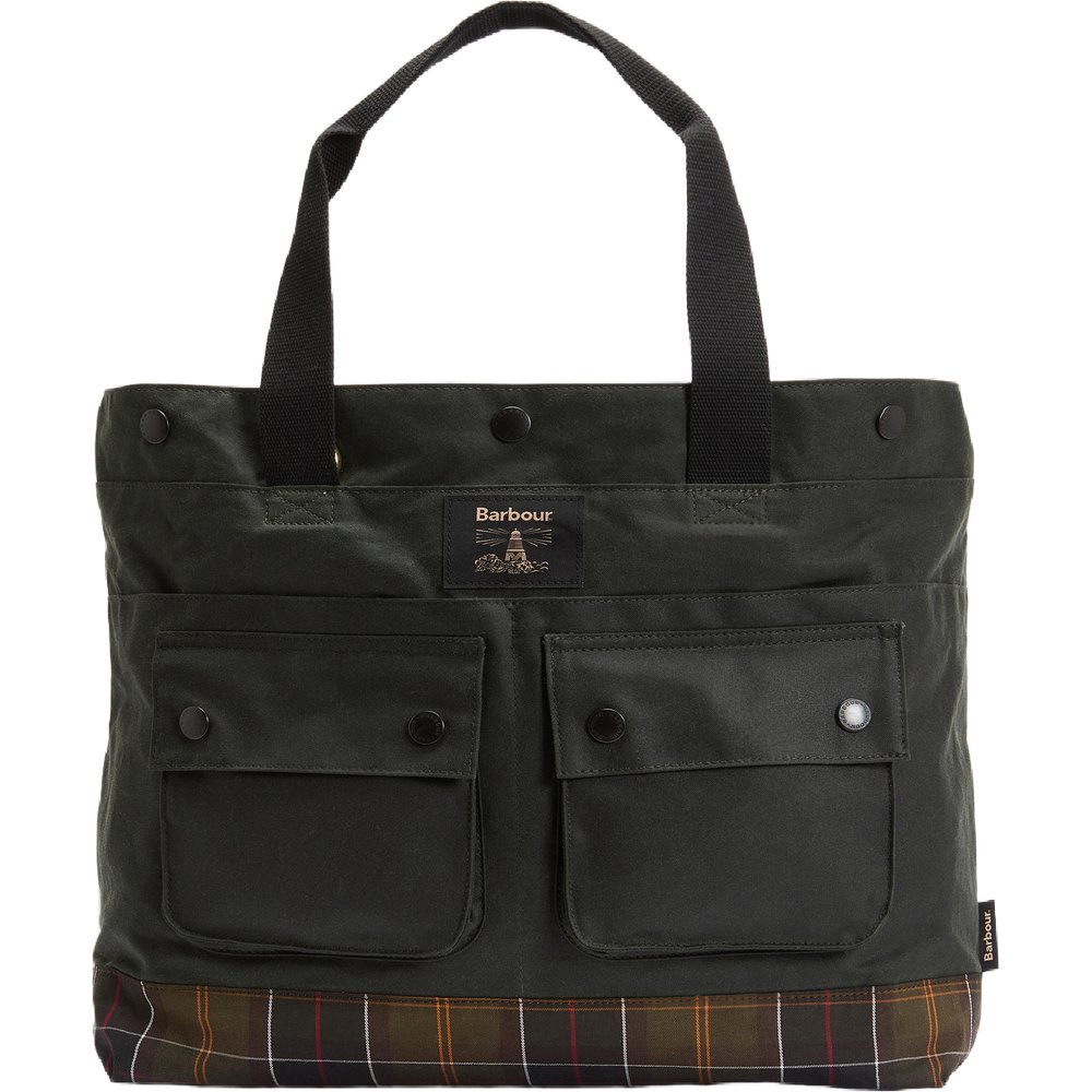 Barbour Field Wax Tote Bag Sage/Classic