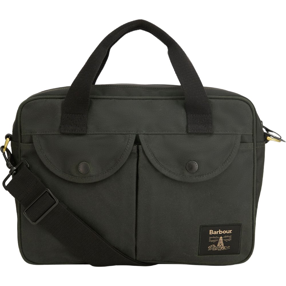 Barbour Field Waxed Laptop Bag Sage