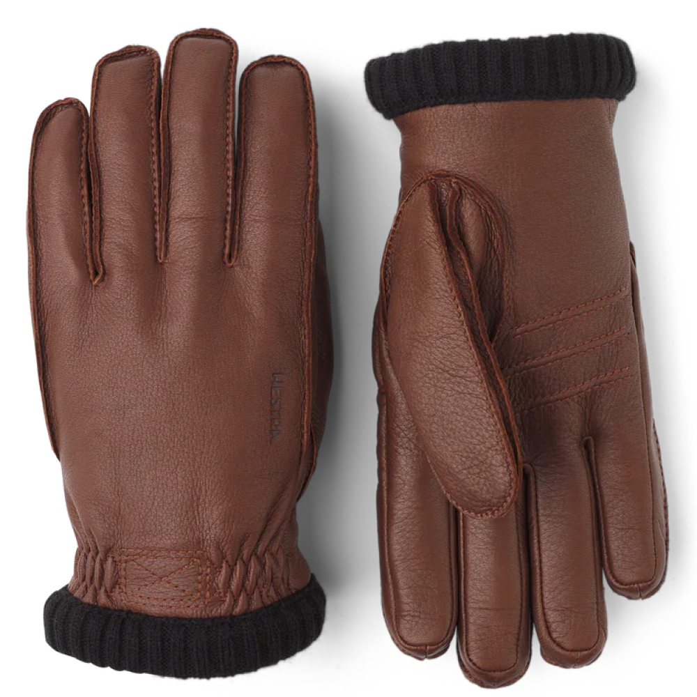 Hestra Deerskin Primaloft Rib Gloves Chocolate