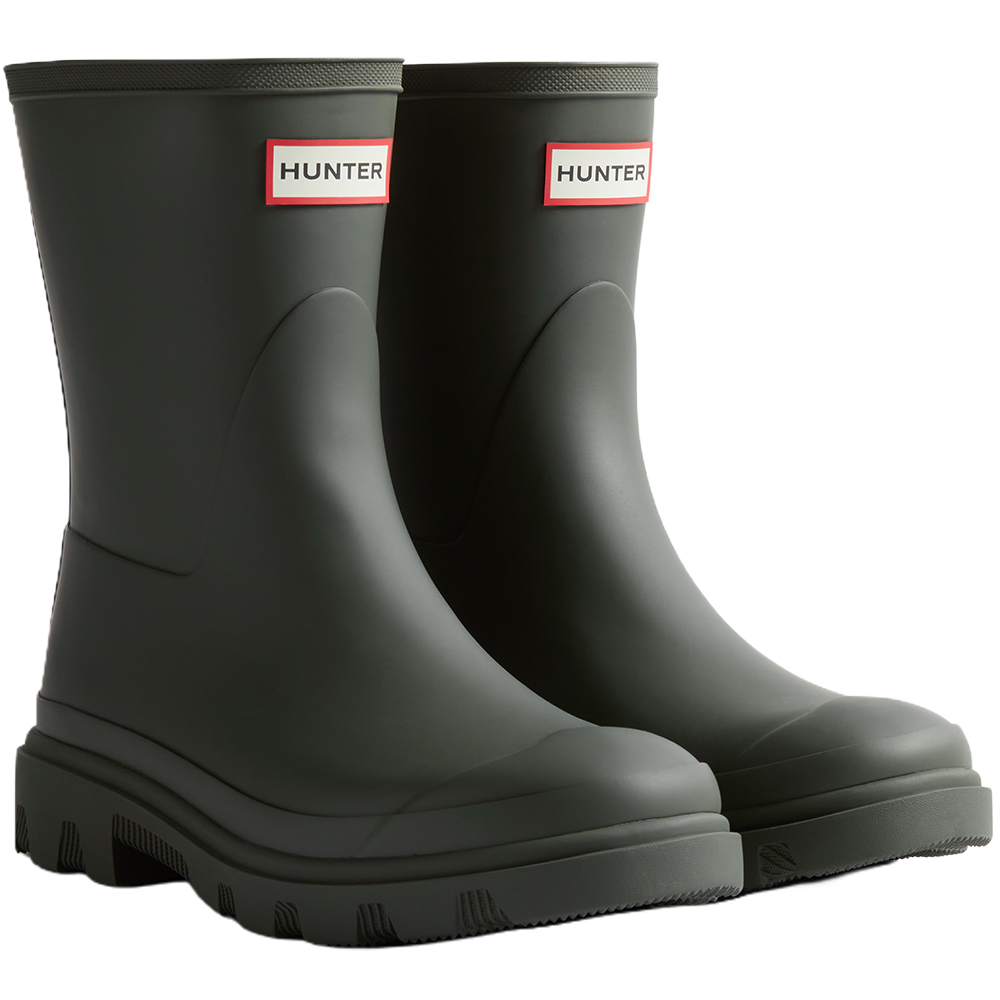 Hunter Boots Downpour Short Boot Dark Olive