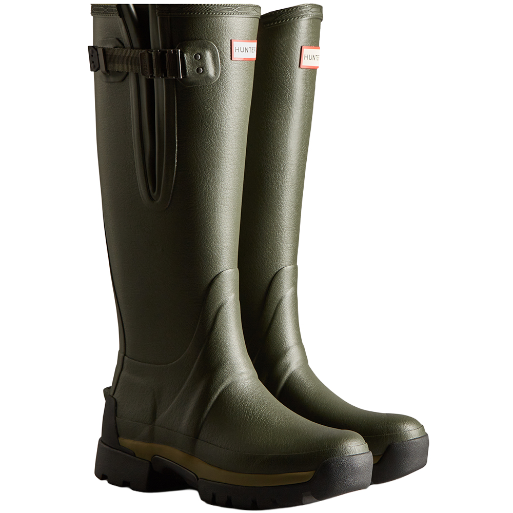 Hunter Boots Wom's Balmoral Tall Side Adjustable Neo Dark Olive