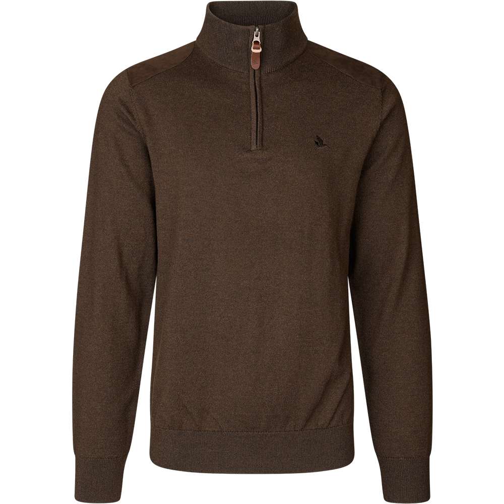Seeland Pine Half Zip Genser Dark Brown