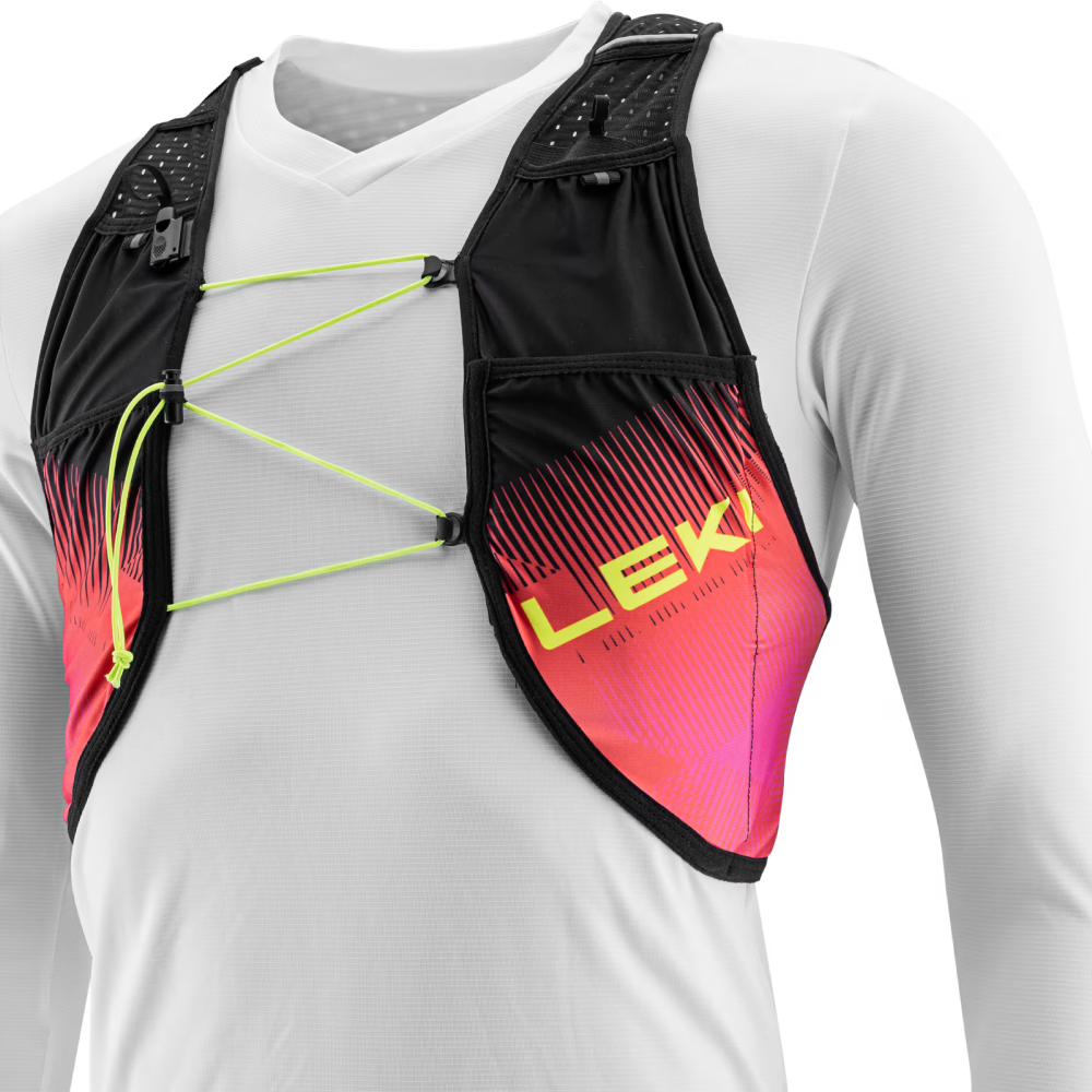 Leki Trail Running Quvier Vest Black-Bright-Red-Neonpink
