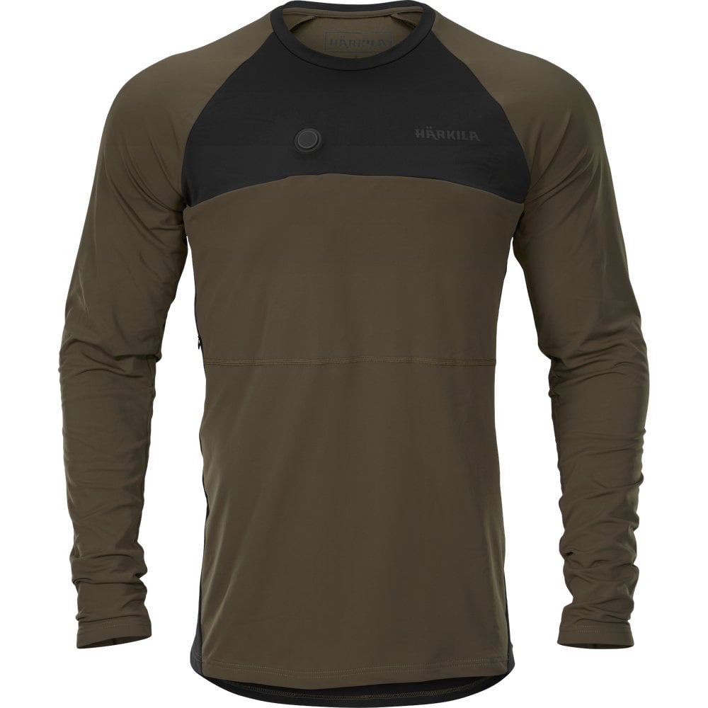 Härkila Heat Usb-C Långärmad T-Shirt Willow Green/Black