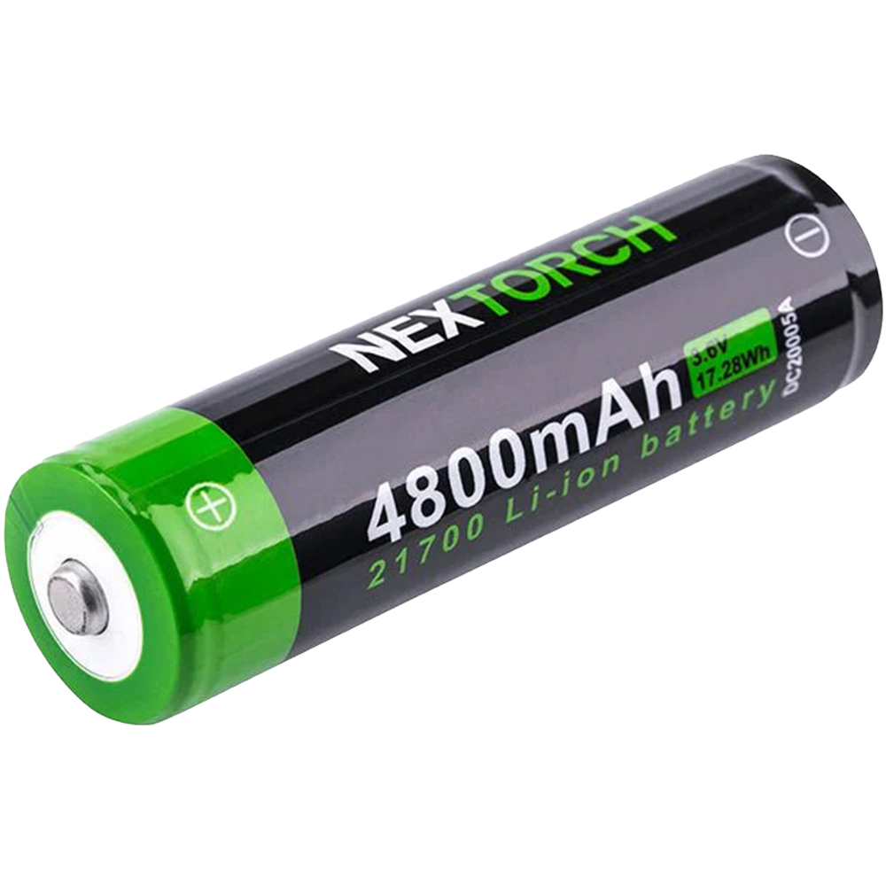 Nextorch Oppladbart batteri 21700, 4800 mAh, innebygd ladeport Type-C